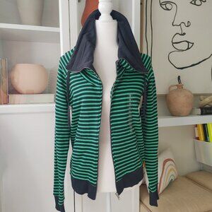 NWT H&M Stripped Nautical Cowl Neck Zip Up Sweater Jacket - Size 10
